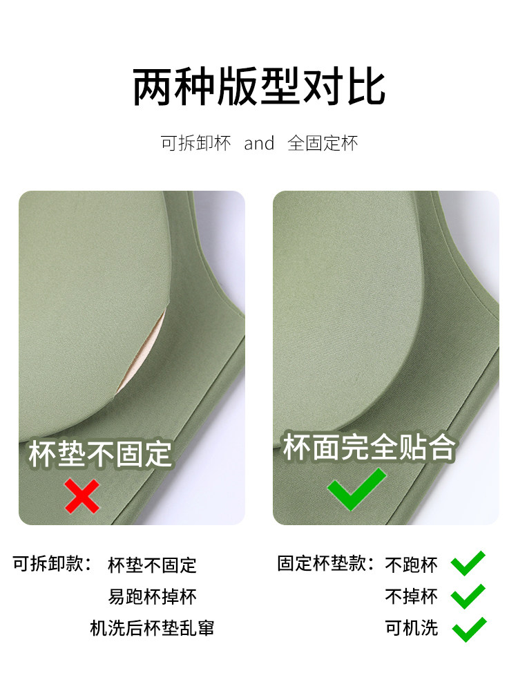 Cloud Seamless Underwear for Women, Liquid Foundation Effect, Minimizes Large Bust, Thin Style, Integrated Fixed Cup Bra, Beautiful Back Style, Sports Style