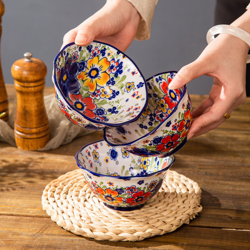 Polish Ceramic Rice Bowl, Household Tableware, High-Value Rice Bowl, Soup Bowl, New Salad Bowl, Yogurt Bowl, Small Bowl, Noodle Bowl