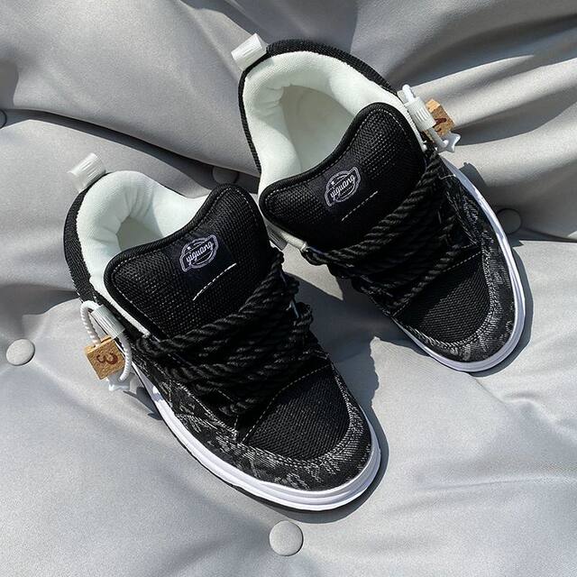 Wanshi sneakers men's thick tongue bread shoes men's shoes autumn and winter versatile casual shoes warm non-slip trendy shoes