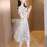 Polka Dotin Dress Женская летняя новая мода стильная v-n