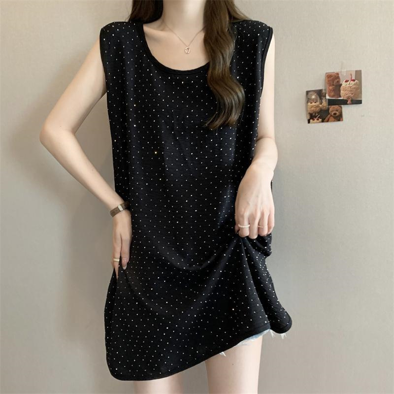 150kg Plus Size Fat mm Summer New Style Loose Slimming Hot-Drilled Sparkling Design Women's Camisole 150kg Plus Size Fat mm Summer New Style Loose Slimming Hot-Drilled Sparkling Design Women's Camisole