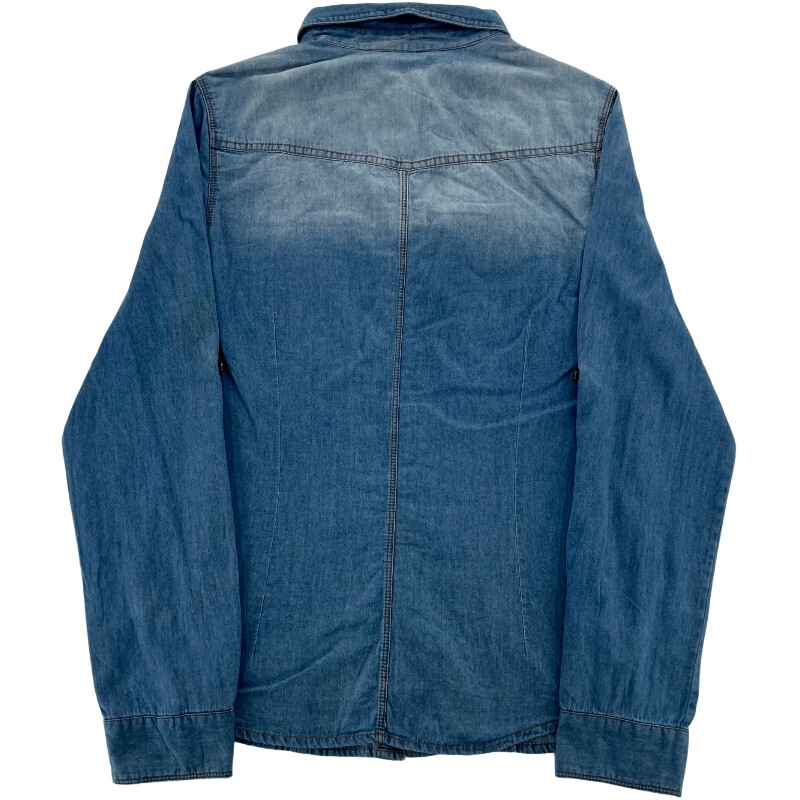 Джинсовая рубашка vintage古着美式复古阿美咔叽水洗做旧长袖日系牛仔衬衫男女n2