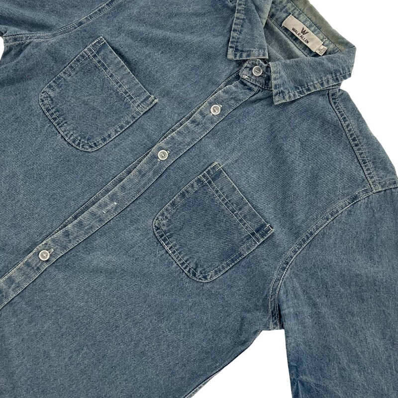 Джинсовая рубашка vintage古着美式复古阿美咔叽水洗做旧长袖日系牛仔衬衫男女n2