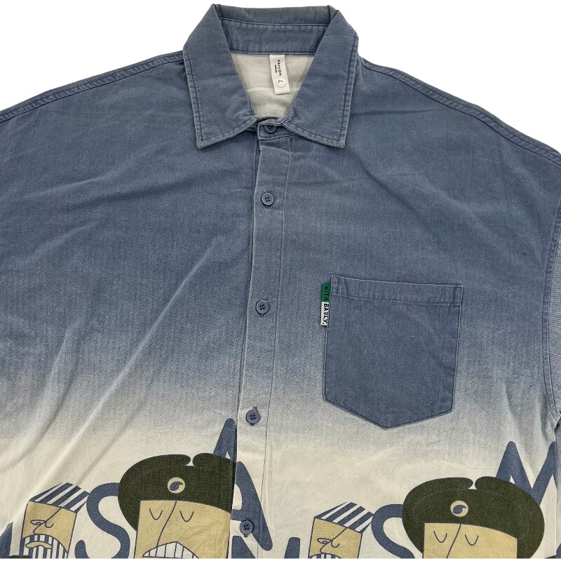 Джинсовая рубашка vintage古着美式复古阿美咔叽水洗做旧长袖日系牛仔衬衫男女n2