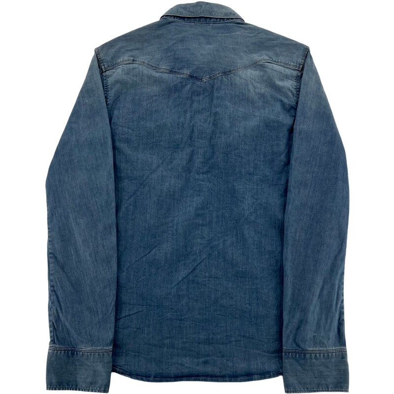 Джинсовая рубашка vintage古着美式复古阿美咔叽水洗做旧长袖日系牛仔衬衫男女n2