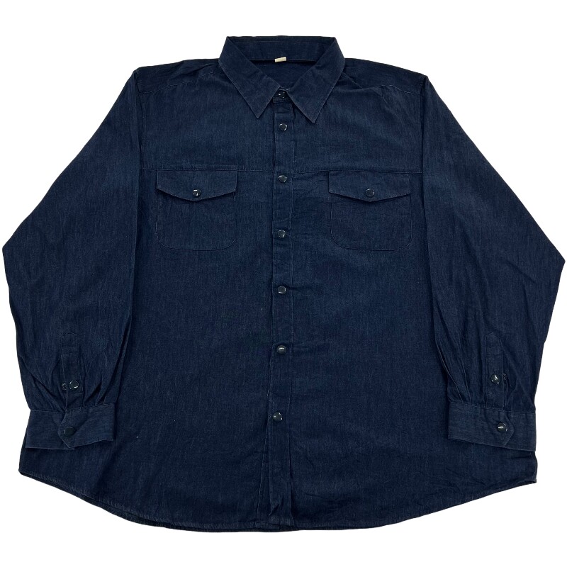 Джинсовая рубашка vintage古着美式复古阿美咔叽水洗做旧长袖日系牛仔衬衫男女n2