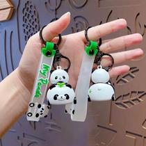 Cartoon baby panda car key chain creative decompression toy car bag key chain pendant small gift