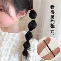 Childrens disposable high-elastic black rubber band for girls to tie their hair. Girls thick hair band will not hurt the babys hair and has good elasticity.