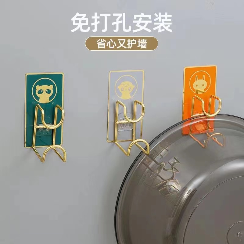 Toilet hanging basin Divine Instrumental Toilet Free of perforated washbasin containing shelf hooks No-mark adhesive hook wall-mounted light and luxurious washbasin rack-Taobao