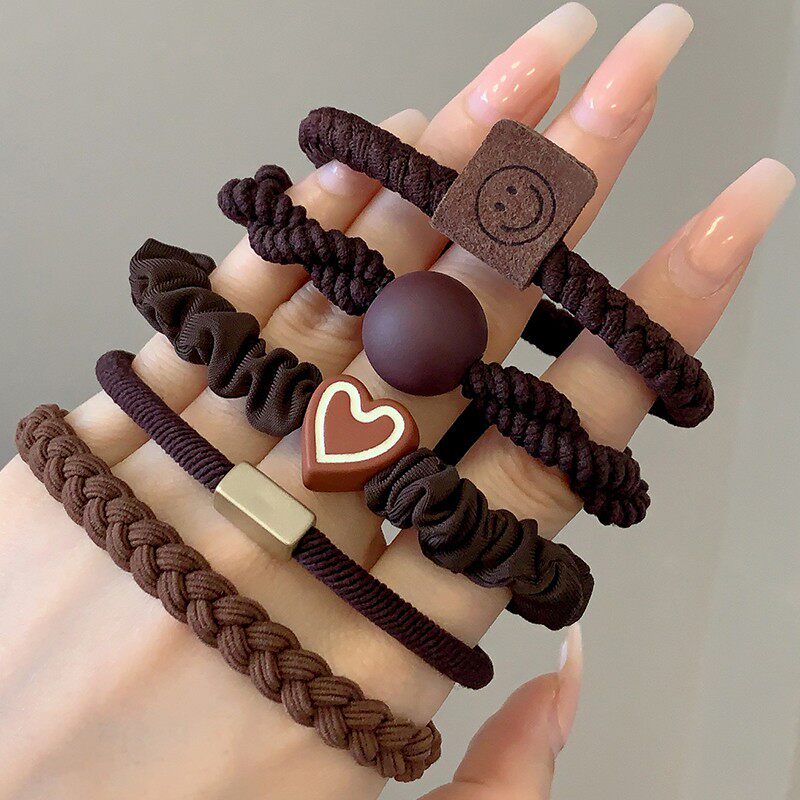 Head rope new high-end rubber band Women Zane hair minimalist Temperament High Elasticity Durable Leather Jacket Hair Ring Hair Rope-Taobao