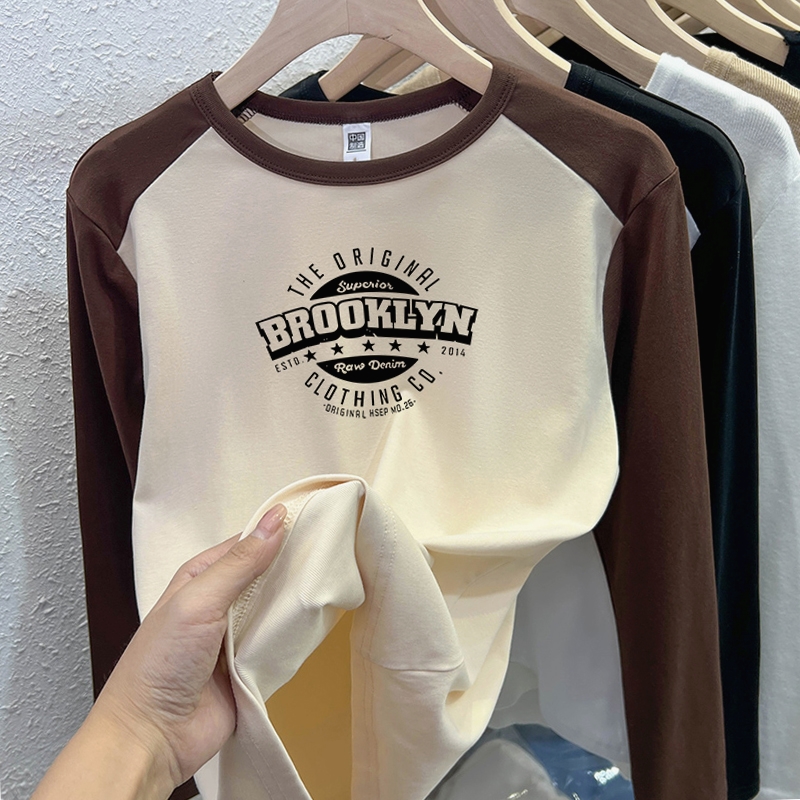 2023 Fall New Design Sense Inserts Shoulder Sleeves Workout Undershirt Woman Autumn Winter Positive Shoulder Long Sleeve Temperament T-Shirt Blouse-Taobao