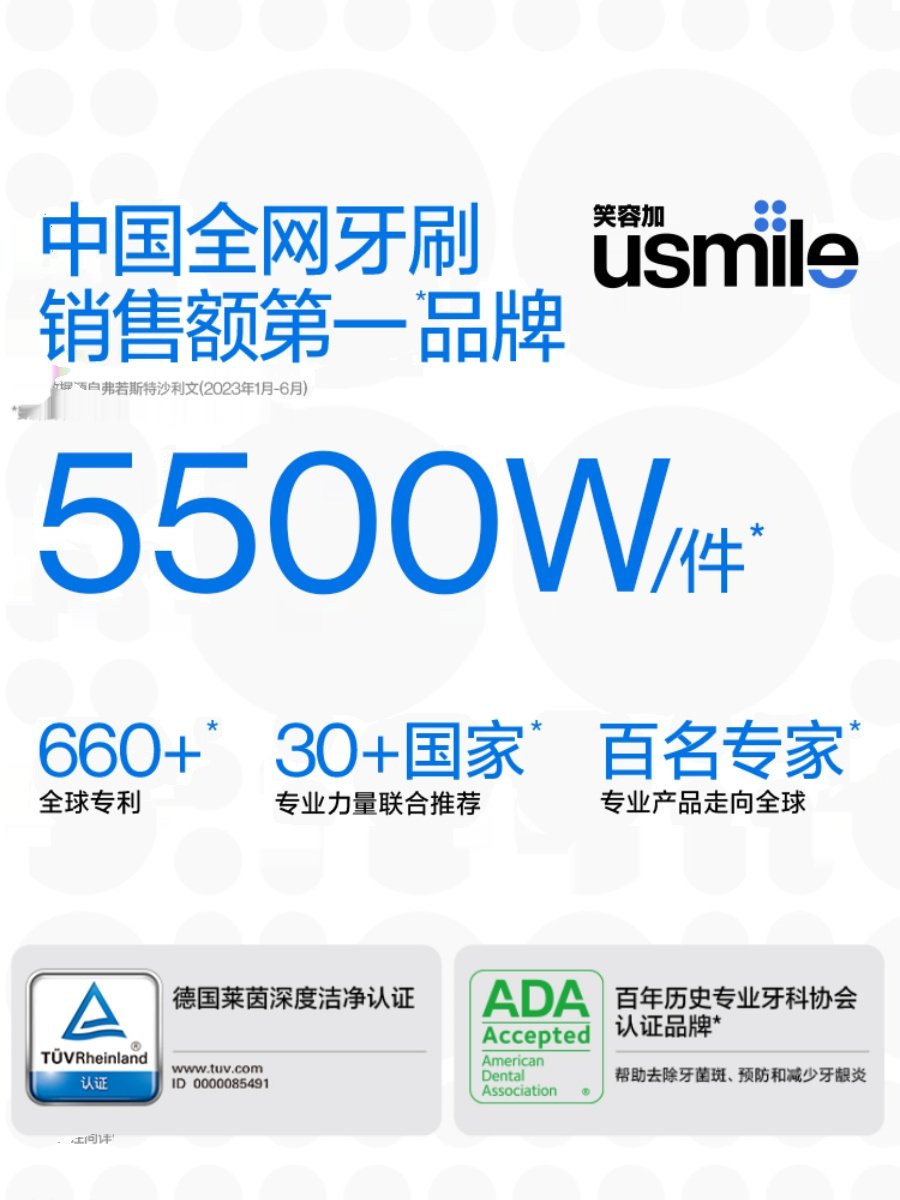 Usmile Original Cushioning Whitening Electric Toothbrush Head P1 No. 1 Cleaning Soft Bristle Toothbrush Replacement Head