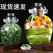 Sichuan glass pickle jar pickle jar lead-free household upgrade thickened water-sealed large-diameter jar with lid