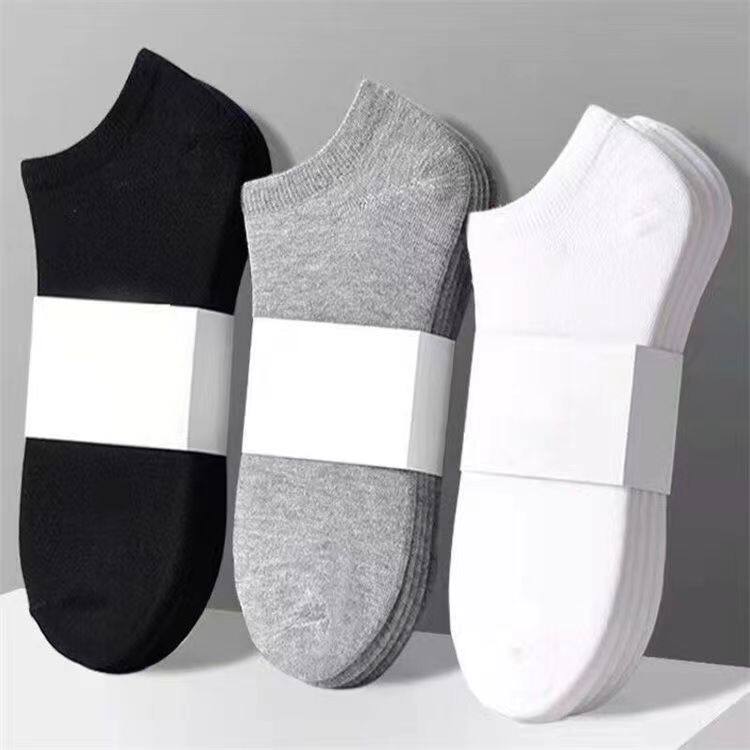 10 Double Clothing Male Socks Socks Male Short Drum Spring Summer Short Socks Pure Color Work Socks Sweat black white breathable Short-cylinder-Taobao
