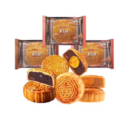 嘉士利蛋黄莲蓉豆沙月饼散装60g*4枚