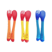 Baby Temperature Sensing Spoon Fork Set for Newborn Children