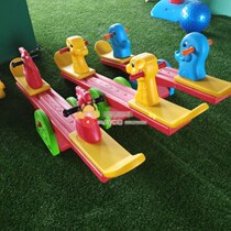 Kindergarten rotomolding seesaw rotomolding small flower four-person seesaw childrens cartoon dolphin seesaw rocker