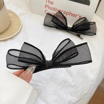 Mesh bow hairpin headdress female Internet celebrity side broken hair bangs clip organza duckbill clip hairpin summer