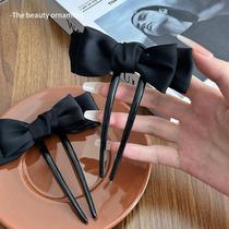 Lazy peoples hairpin simple bow U-shaped hairpin round hairpin on the back of womens head fashionable and versatile hairpin