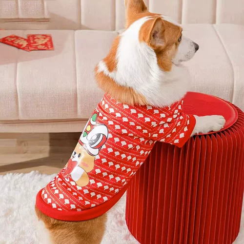 Новый год праздничная одежда Special Puppy Special Press для весенней одежды для собак с собаками среднего размера.