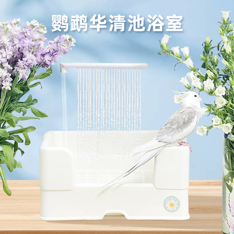 Electric Bathing Basin for Parrots and Birds with Automatic Water Circulation, Suitable for Budgerigars, Lovebirds, Cockatiels, and Finches