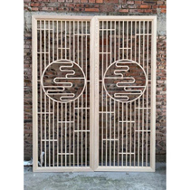 Antique doors and windows Chinese style solid wood lattice background wall partition entrance wooden lattice screen can be customized