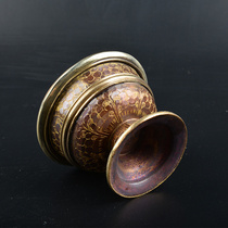 Pure copper carved seven water supply cup for Tibetan Buddhist utensils for Buddha cup water purification cup in front of Buddha small diameter 7cm