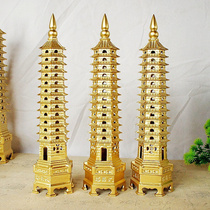 New metal crafts Wenchang Tower model ornaments electroplating fine workmanship pure copper Wenchang Tower 30cm 13 layers