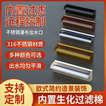 Stainless steel waterfall outlet mouth curtain wall landscape courtyard water wall screen background wall water tank outdoor customization