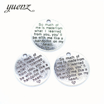 4 pcs zinc alloy inspirational English letters round diy bracelet necklace accessories hangtag 25*25mmS279