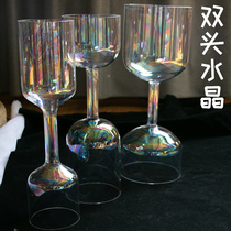 Transparent crystal bowl hand-held singing bowl singing sound therapy meditation percussion Buddha sound bowl yoga ear-picking double-headed double-voice Holy Grail