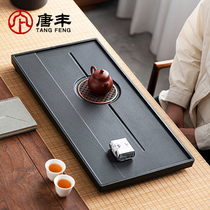 Tang Feng 2024 New Black Gold Porcelain Stone Tea Tray Home Simple Drainage Stone Tray High-end Kung Fu Dry Tea Table