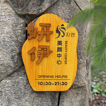 Business hours notice board wooden sign store door sign warm reminder sign advertising studio door sign customization