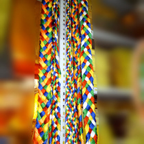 Buddhist hall hangings five-year-old Buddha five-color diamond knot peace knot colorful hada hand-woven 2 meters long