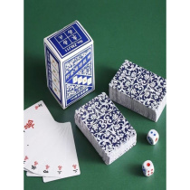 Mahjong playing cards for home use 144 plastic waterproof playing cards chess and card party special thickened wear-resistant mahjong silent