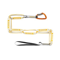 Italian professional mountain climbing daisy rope flat belt ring protection station with locking oxtail