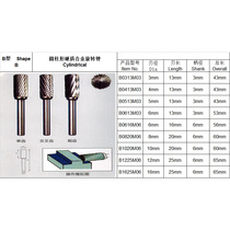B-type cylindrical tungsten steel carbide rotary file double-slot expansion milling cutter metal grinding head electric engraving head