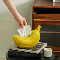 Banana Green Banana Tissue Box Living Room Coffee Table Ceramic Ornaments Home Decoration Light Luxury Paper Box Housewarming Gift