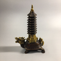 Wenchang brass decorative dragon turtle ornaments nine-story study office desk living room home decoration crafts