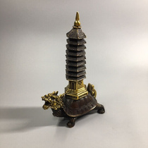Wenchang brass decorative dragon turtle ornaments nine-story study office desk living room home decoration crafts