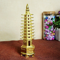 New metal crafts Wenchang Tower model ornaments electroplating fine workmanship pure copper Wenchang Tower 30cm 13 layers