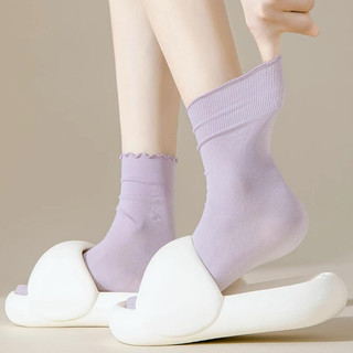 Boneless lace pile socks for women mid-calf pure cotton anti-odor white long-tube Internet celebrity trendy and versatile