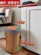 New Double-Barrel Trash Can with Lid, Imitation Rattan, Hand-Woven, Press-Type Flip Lid, Large Capacity for Living Room, Bedroom, Bathroom