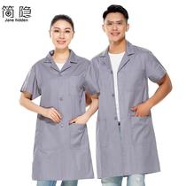 Jianyin spring and autumn long coat summer short-sleeved smock warehouse handling labor protection work clothes mens long-sleeved dirt-resistant and wear-resistant