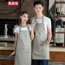 Laiwelang fashion canvas Western food cafe milk tea shop work clothes barbecue hot pot restaurant waiter apron customization