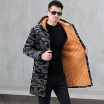 Lemon trend mens work clothes autumn and winter thickened velvet warm work clothes kitchen apron adult coveralls mens cotton clothes