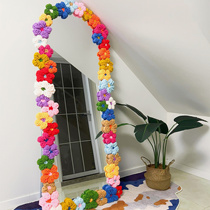 diy puff flower mirror edge decoration material edging full-length mirror handmade floor mirror frame decoration