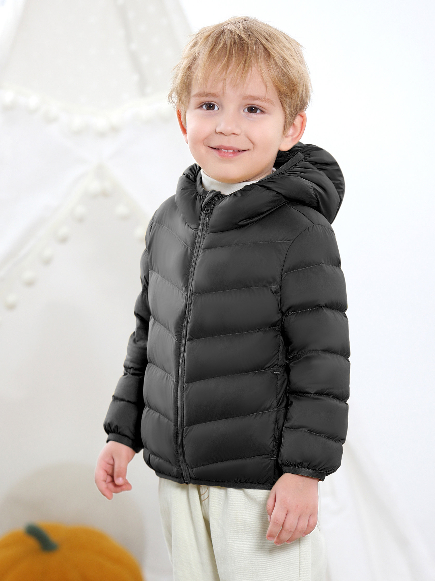 Ducky Children's down Jacket, Hooded, Short, Lightweight Coat for Boys and Girls, Small and Medium-Sized Children's Clothing, Yaya Inner Lining 90% Duck down