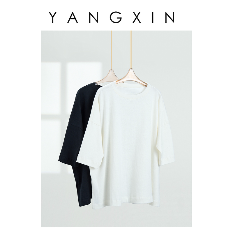 Ageless [Minimalist and Unadorned] Original 55% Hemp + 45% Organic Cotton Minimalist and Elegant Comfortable T-Shirt Top 07034