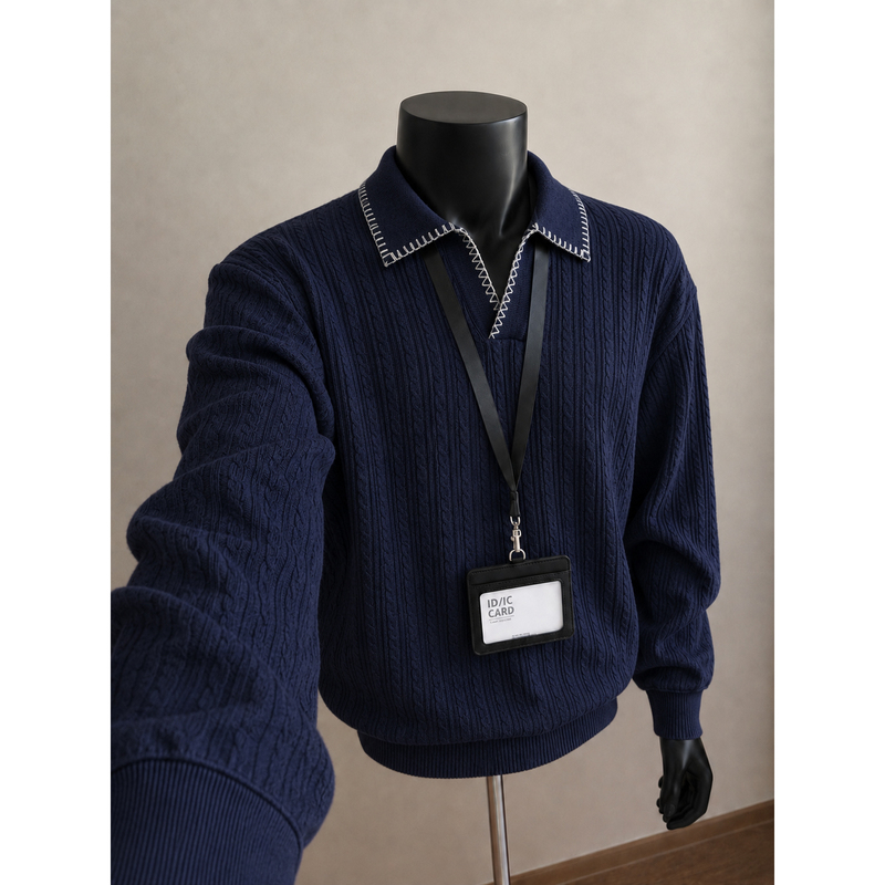 Artistic Old Money Style Hand-Stitched Color-Blocked Lapel Knitted Button-Up Sweater Casual Top for Men and Women Autumn and Winter Artistic Old Money Style Hand-Stitched Color-Blocked Lapel Knitted Button-Up Sweater Casual Top for Men and Women Autumn and Winter